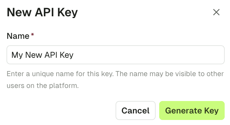 New API key