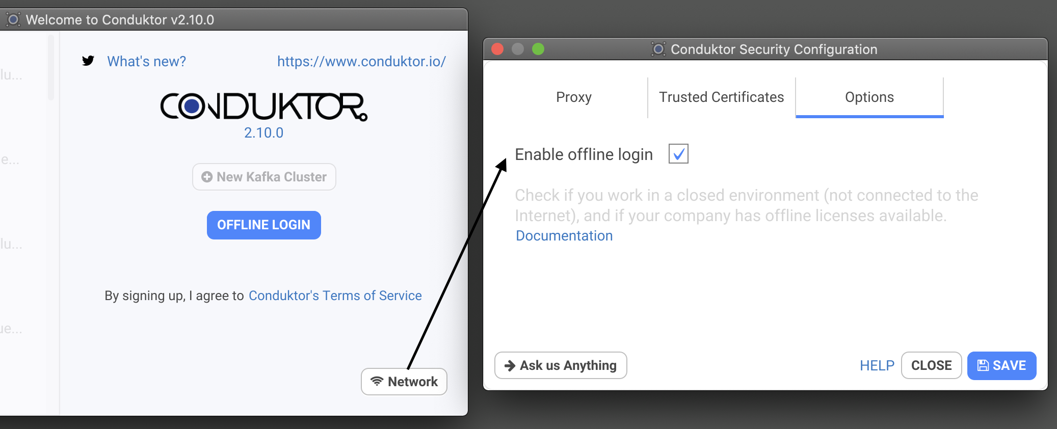 Go to Network &gt; Options, enable offline Login